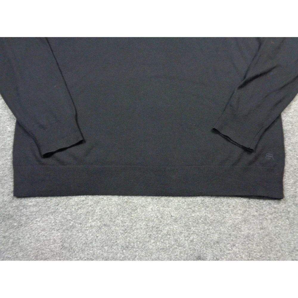 Banana Republic Sweater Mens 2XL Black 100% Merino Wool Crewneck Pullover